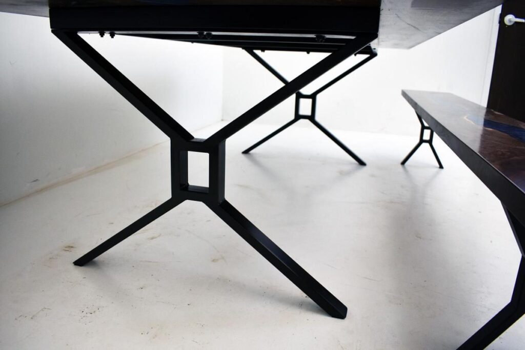 http://Blue%20Epoxy%20Resin%20River%20Custom%20Dining%20Bench%20&%20Table%203