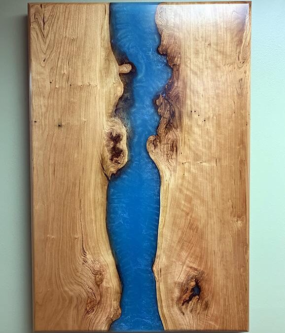 Handmade Cherry Wood And Epoxy Resin Wall Art