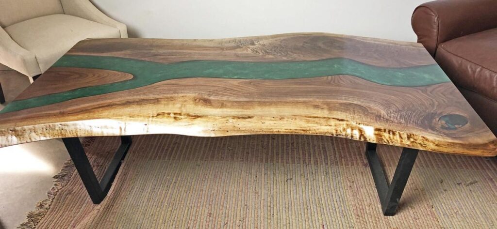 http://Live%20Edge%20Coffee%20Table%20With%20Green%20Epoxy%20River%205