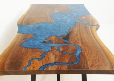 engraved table cnc engraved map of chesapeake bay