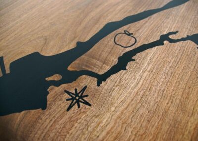 engraved table cnc engraved map of hudson bay