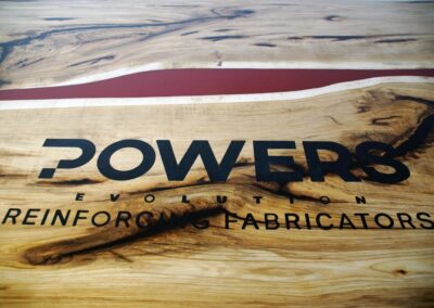 engraved conference table cnc engraved logo epoxy river 2