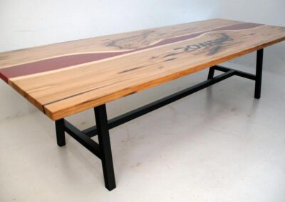 engraved conference table cnc engraved logo epoxy river 3
