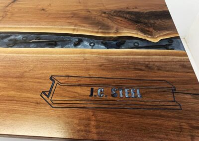 engraved conference table cnc engraved logo embedded tools