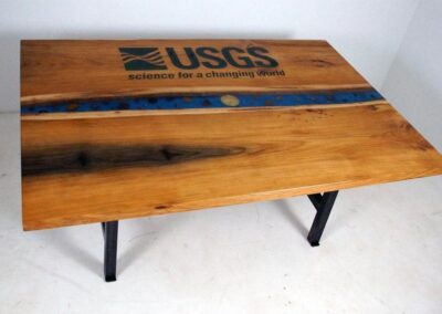 engraved table with embedded rocks 2