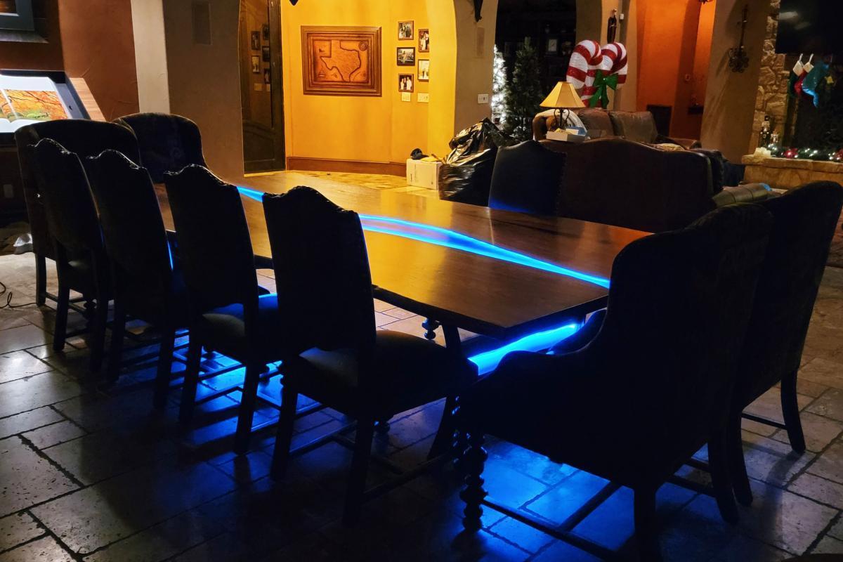 led epoxy resin table dining table