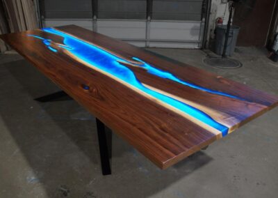 led epoxy resin table 2 dining table