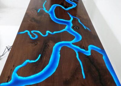 led epoxy resin table 6 dining table