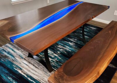 led epoxy resin table 14 dining table
