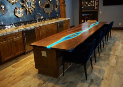 led epoxy resin table 16 bar top