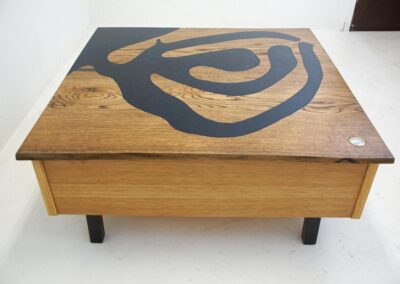 custom made coffee table with blue epoxy multi purpose desks 2