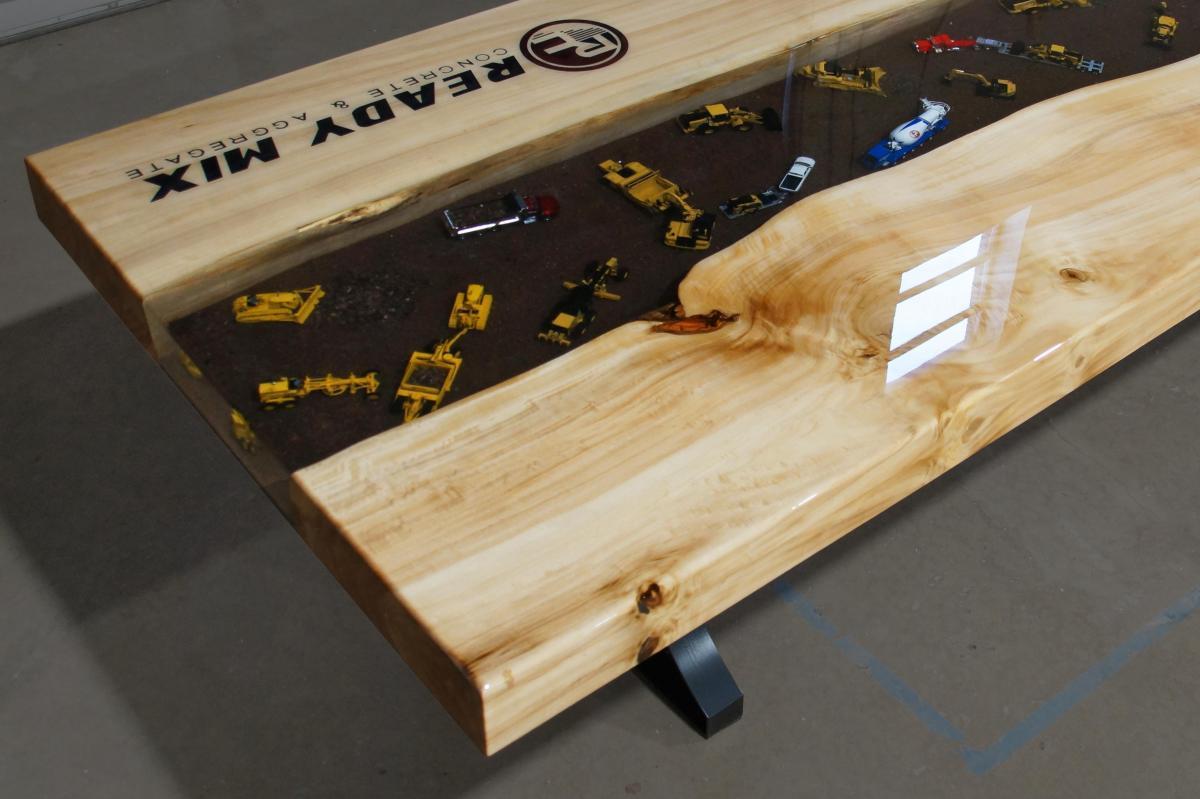 river table with rocks conference table with embedded models