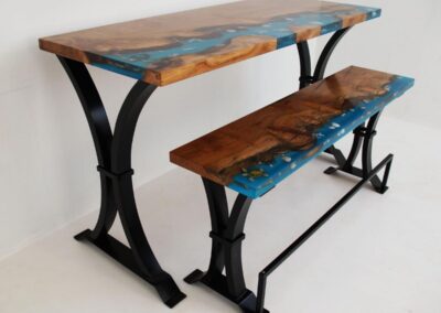 river table with rocks 20 desk bench with embedded seashells
