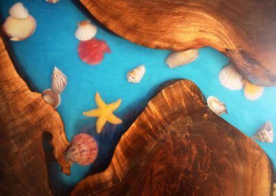 custom wood furniture in cleveland 15 countertop with embedded seashells