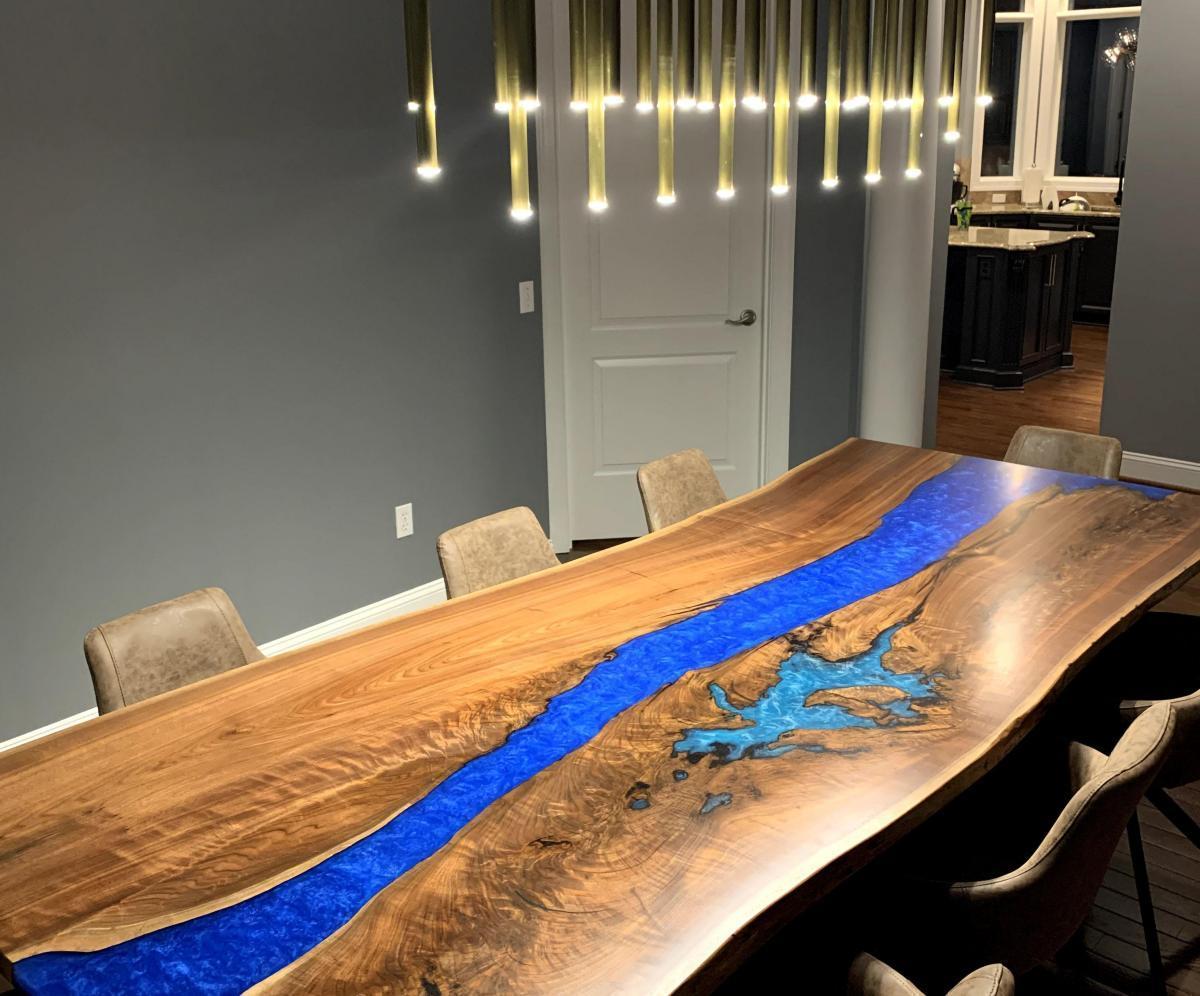river table with blue epoxy 2