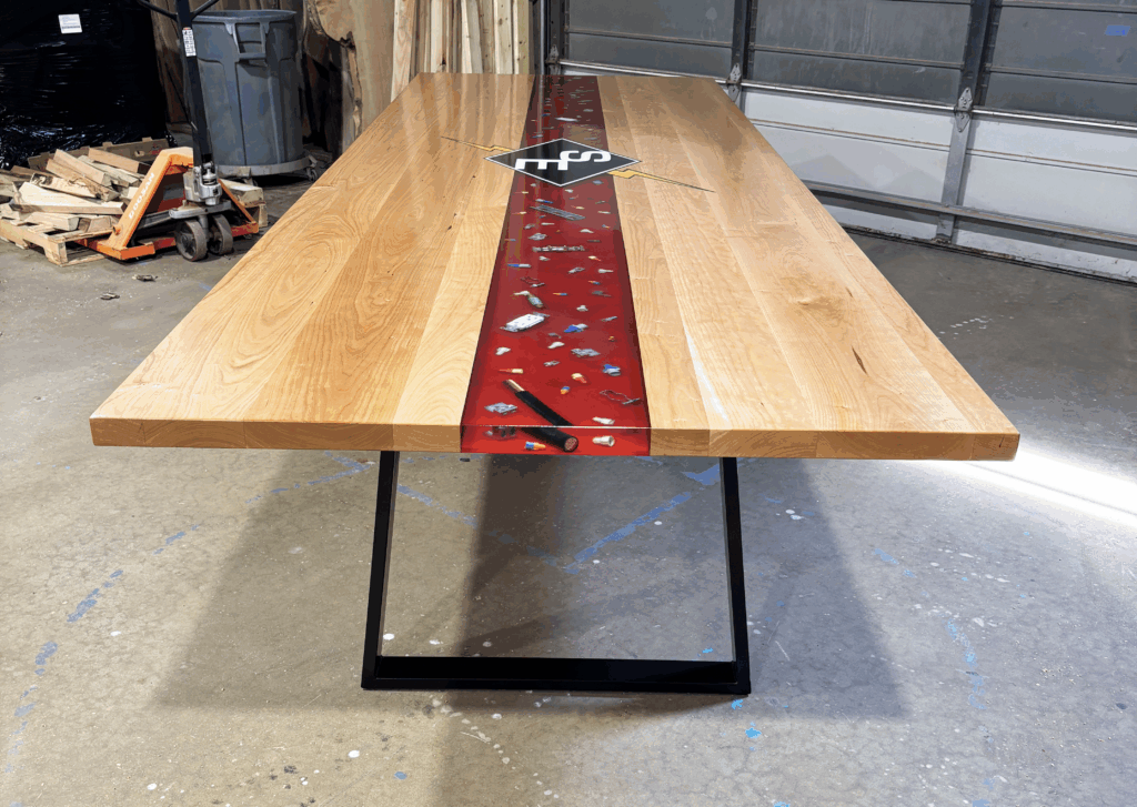 http://Cherry%20Conference%20Table%20With%20Embedded%20Objects%20And%20River%20With%20Logo%204
