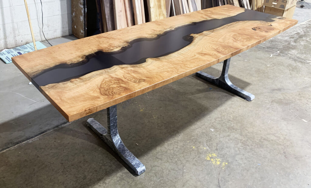 http://Cherry%20Conference%20Table%20With%20Translucent%20Black%20Epoxy%20Resin%201