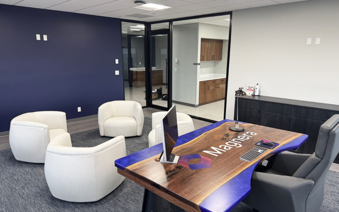 Custom Walnut Corporate Desk With Logo