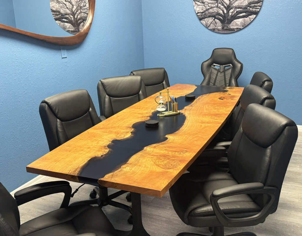 http://Cherry%20Conference%20Table%20With%20Black%20Resin%203