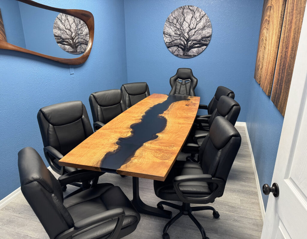 http://Cherry%20Conference%20Table%20With%20Black%20Resin%201