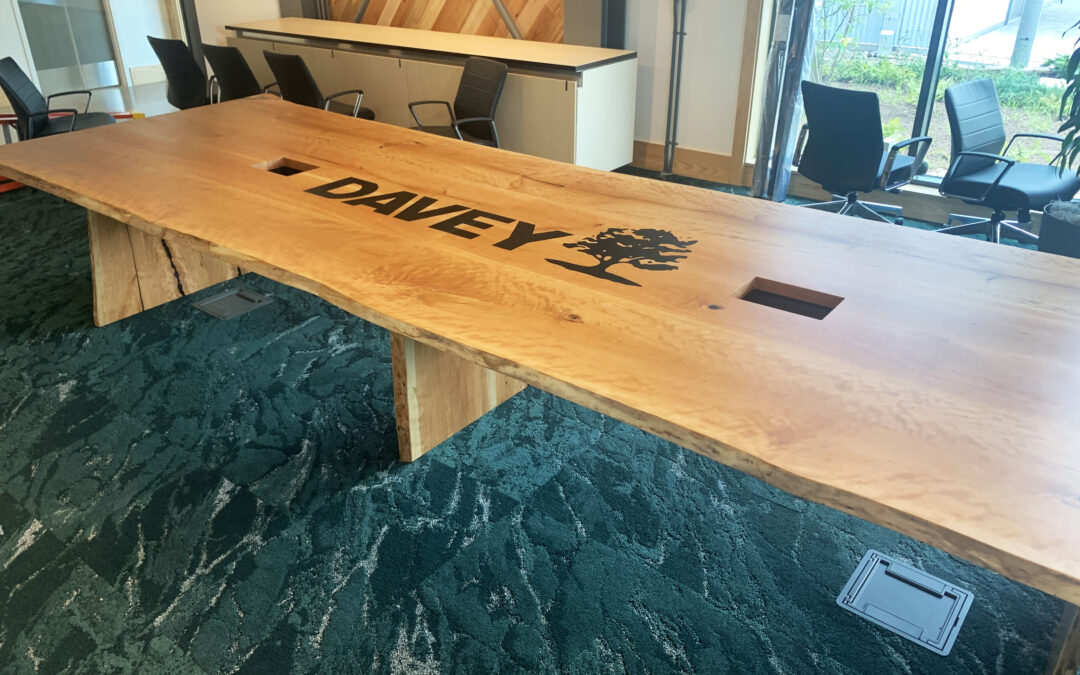 Cherry Conference Table With CNC Logo
