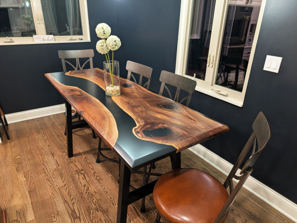 http://Walnut%20Kitchen%20Table%20With%20Black%20Resin%20And%20Beveled%20Edges%205