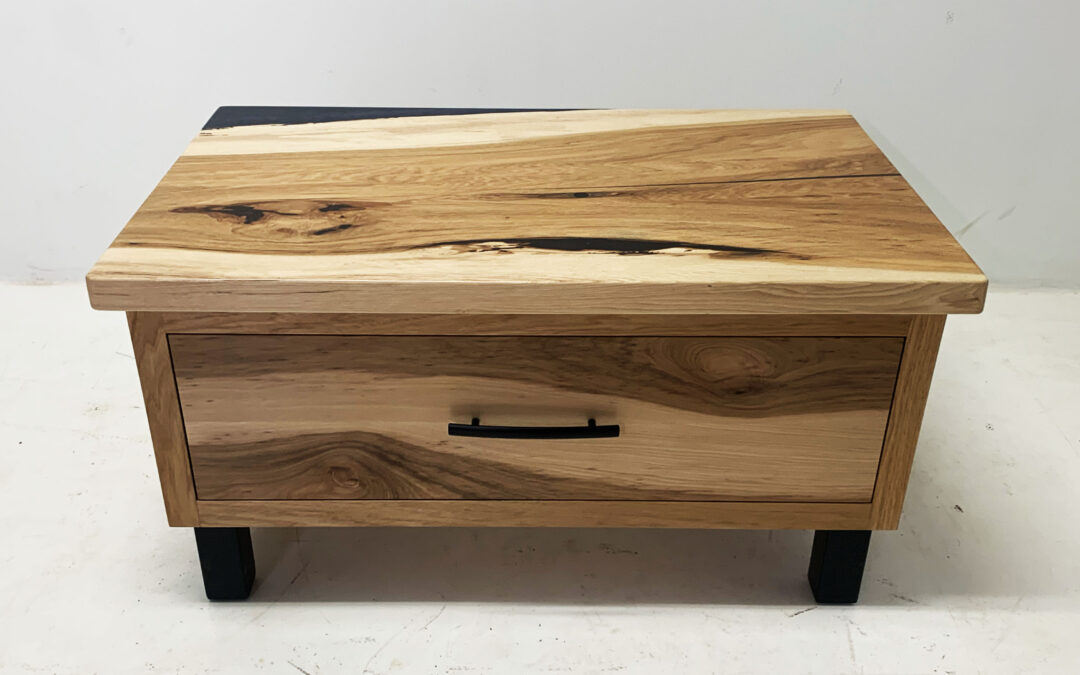 Hickory Coffee Table With Drawer Storage