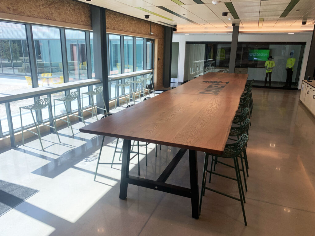 http://Massive%20Three%20Section%20Red%20Oak%20Conference%20Table%20With%20Logo%2018