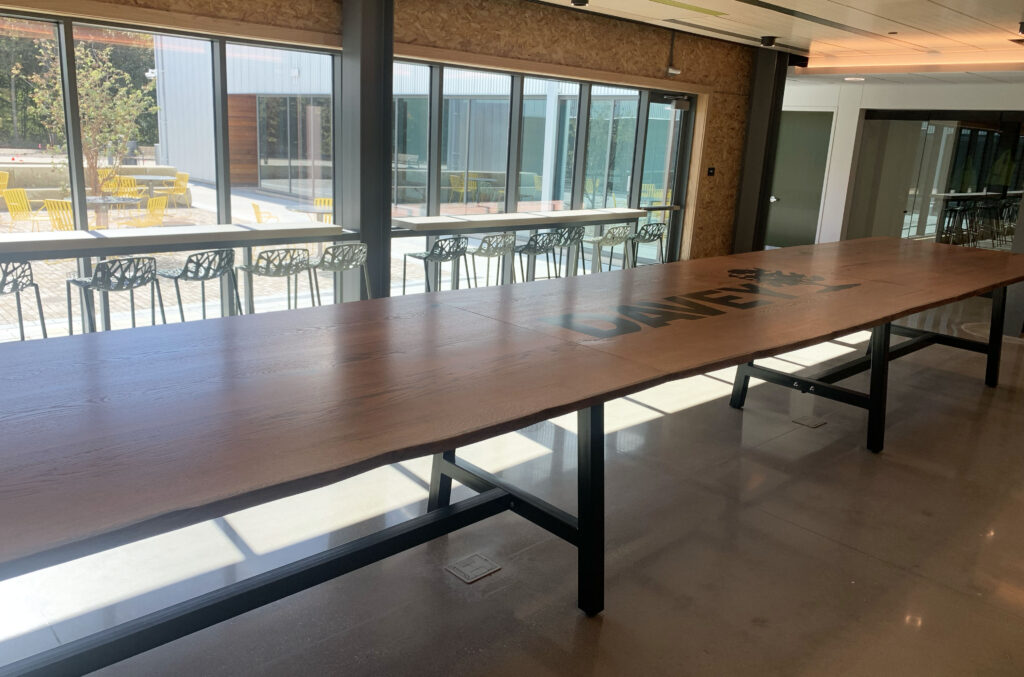 http://Massive%20Three%20Section%20Red%20Oak%20Conference%20Table%20With%20Logo%208