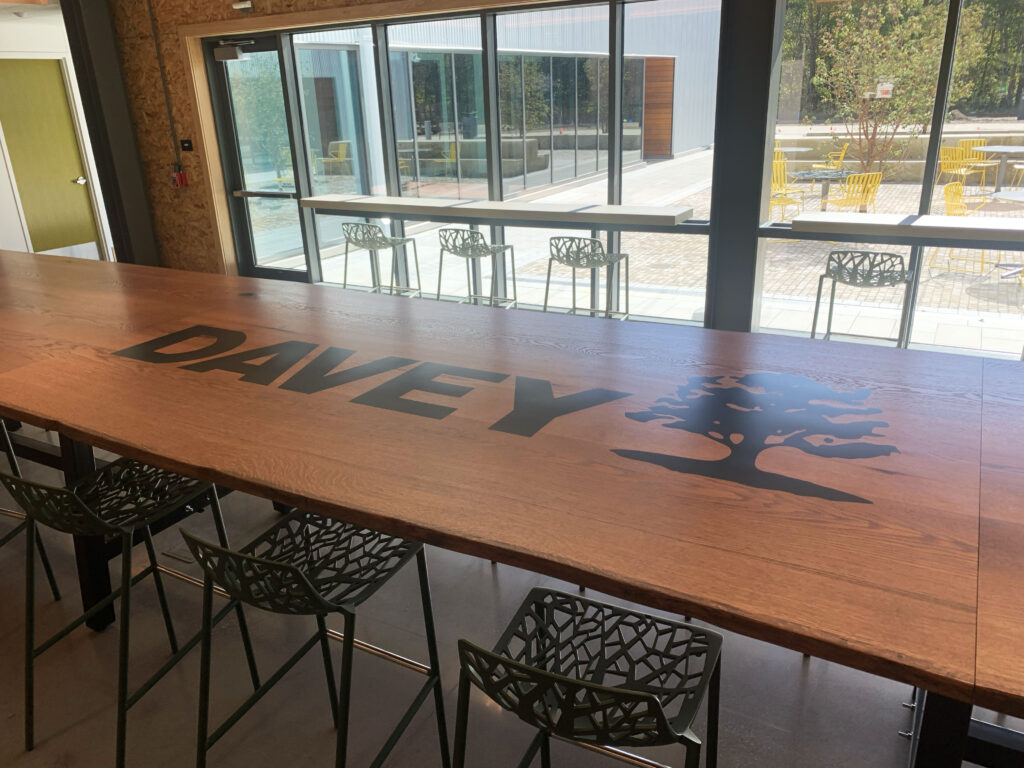 http://Massive%20Three%20Section%20Red%20Oak%20Conference%20Table%20With%20Logo%205