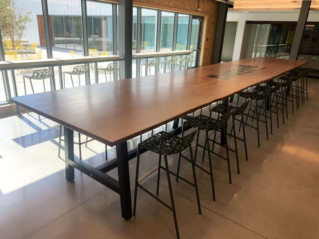 http://Massive%20Three%20Section%20Red%20Oak%20Conference%20Table%20With%20Logo%204