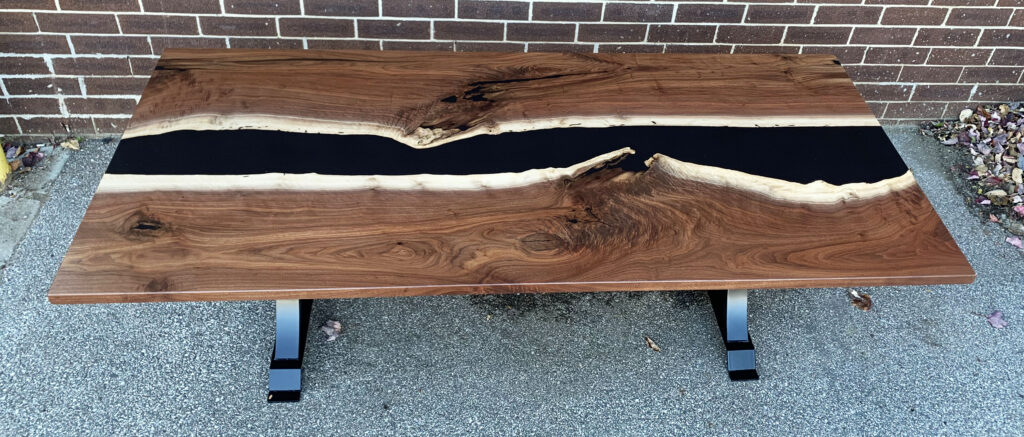 http://Walnut%20River%20Dining%20Table%20With%20Black%20Resin%204