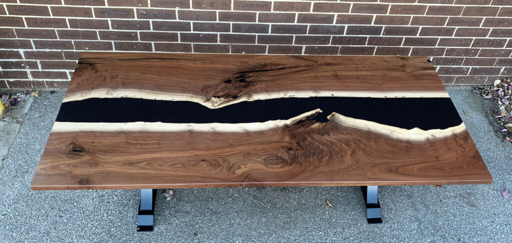 http://Walnut%20River%20Dining%20Table%20With%20Black%20Resin%202