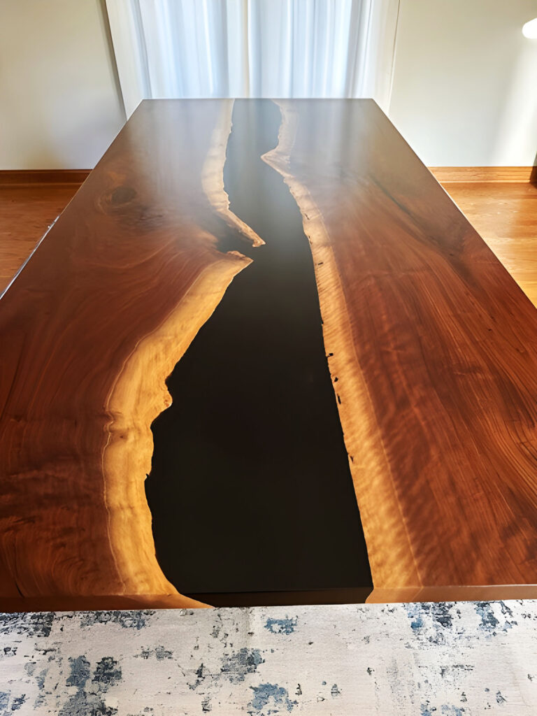 http://Walnut%20River%20Dining%20Table%20With%20Black%20Resin%2010